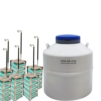YDS-95-216大口径方提桶液氮罐 标配安全锁盖